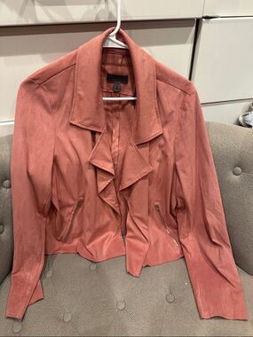 one clothing Dusty Rose Cropped Suede-Look Jacket
